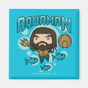 Imã Gráfico submarino de Aquaman   Chibi Aquaman