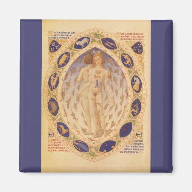 Imã Gráfico Zodíaco Celestial Antiquado, Astrologia Vi (Frente)