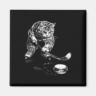 Imã Gráficos de hóquei no gelo de gato engraçado