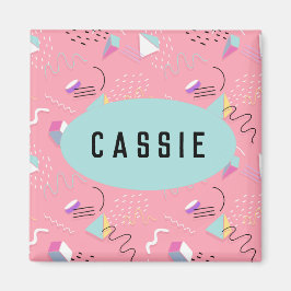 Imã Gráficos de retorno de imagem rosa divertido 1990s