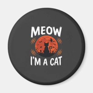 Imã Gráficos de Silhueta de Gato de Halloween Engraçad