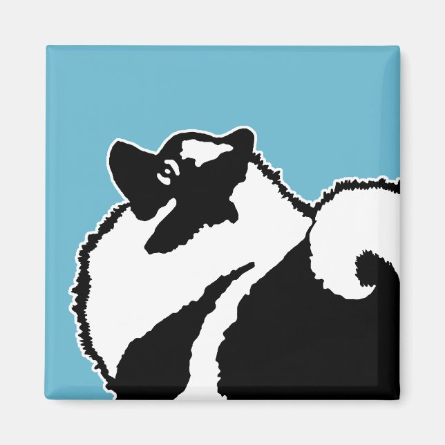 Imã Gráficos Keeshond - Arte de Cachorro Original (Frente)
