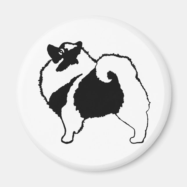 Imã Gráficos Keeshond - Arte de Cachorro Original (Frente)