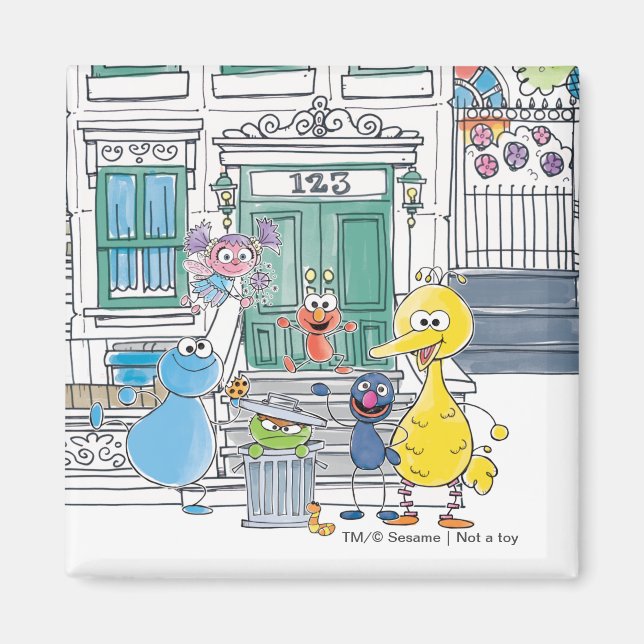 Imã Gráficos Sesame Pals Doodley (Frente)