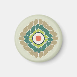 Imã Grafische grüne Blattrosette in Wasabi und Khaki