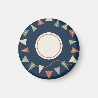 Imã Grafischer Papiergarten in Navy und Salbei