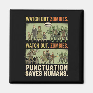 Imã Gramática Divertida Pontuação Salva Humanos Zumbi