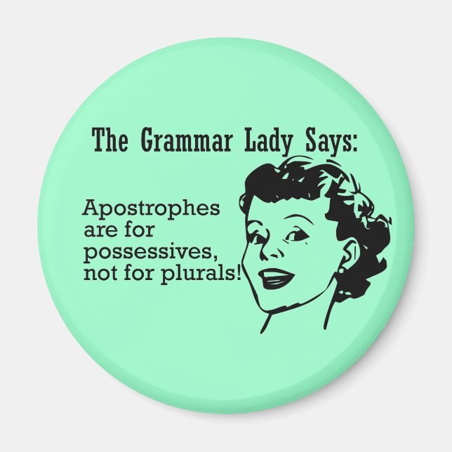 Imã Grammar Lady Apostrophes Magnets (Frente)
