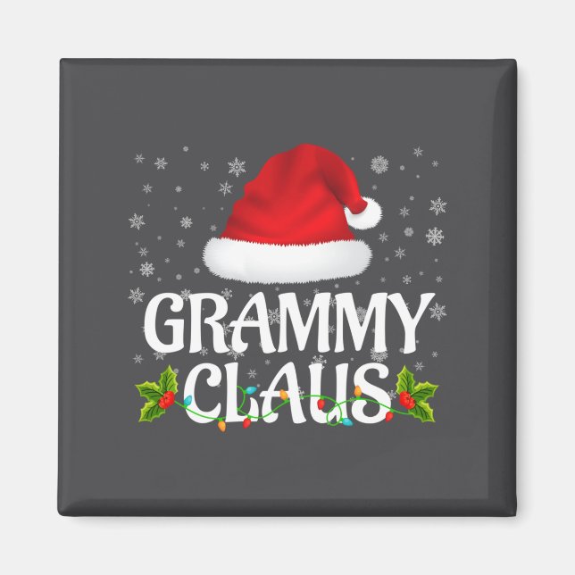 Imã Grammy Claus Christmas Lights Santa Pajama Family  (Frente)