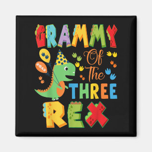 Imã Grammy Do Dinossauro De Três aniversário de 3 anos