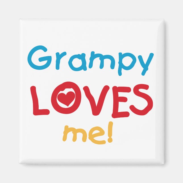 Imã Grampy me ama T-shirts e presentes (Frente)