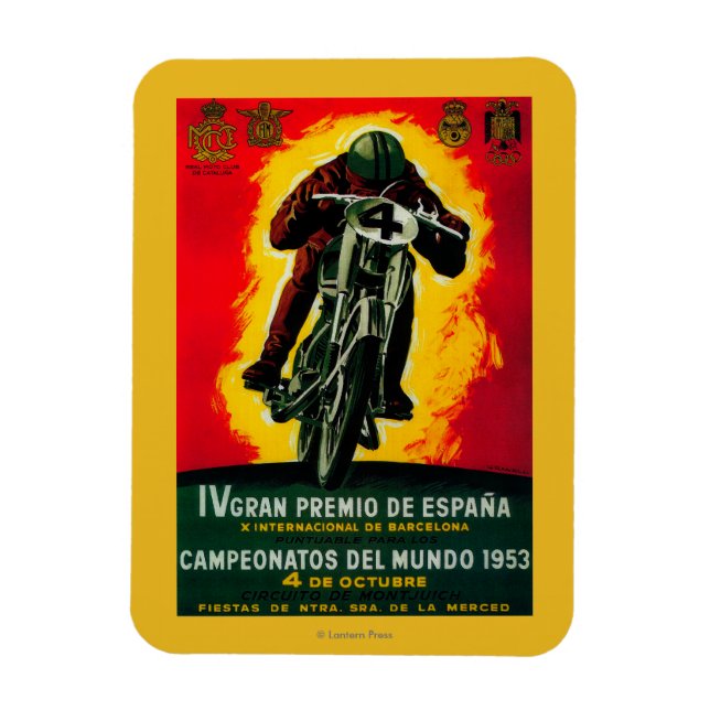 Ímã Gran Premio de Espana Vintage Poster Europe (Vertical)