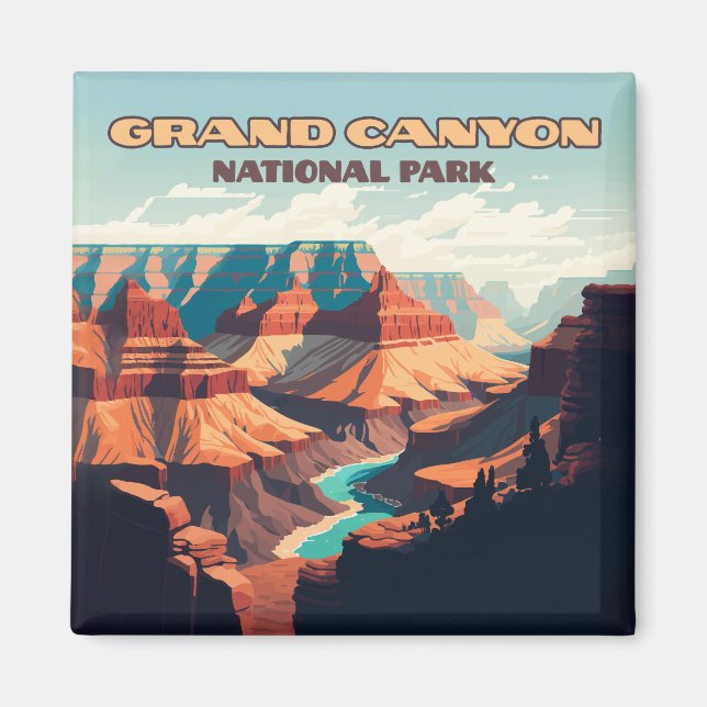 Imã Grand Canyon National Park Arizona Retro (Frente)