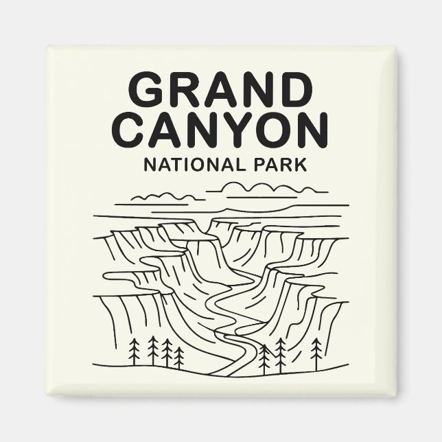 Imã Grand Canyon National Park Line Art (Frente)