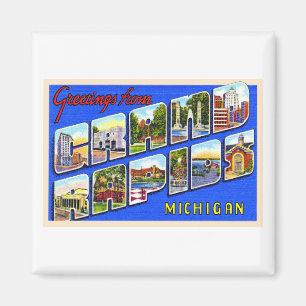 Imã Grand Rapids Michigan MI Letra grande postal