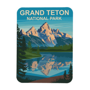 Ímã Grand Teton National Park Landscape Viagem Art