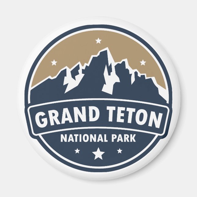 Imã Grand Teton National Park Round Emblem (Frente)