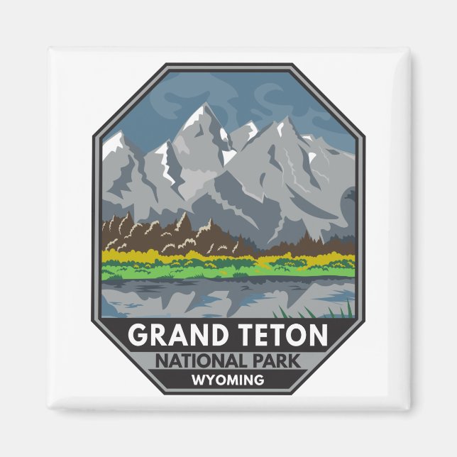 Imã Grand Teton National Park Wyoming Vintage (Frente)