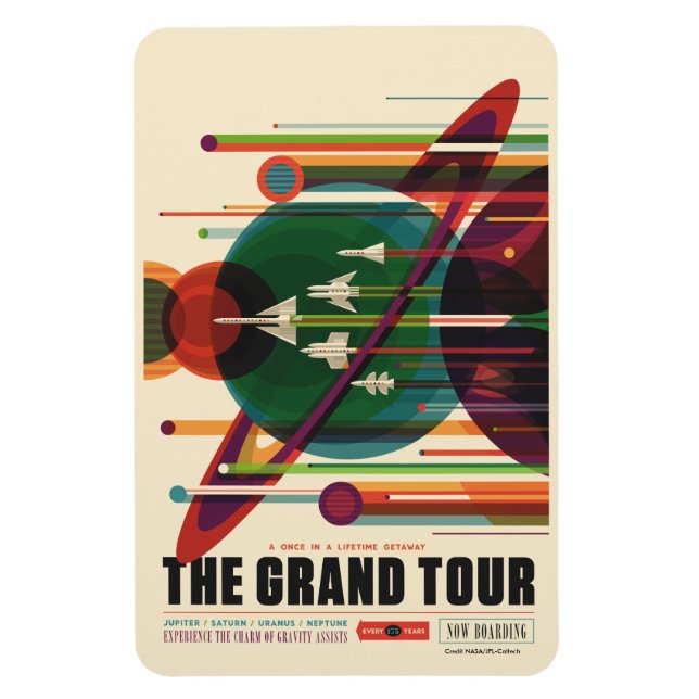 Ímã Grand Tour - Retro NASA Poster de viagens Magnet (Vertical)
