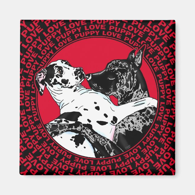 Imã Grande Amor de Cachorrinho Dane (Frente)
