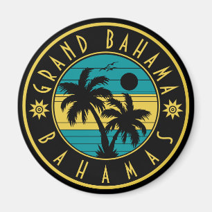 Imã Grande Bahama Bahamas Retro Palmeiras Souvenirs