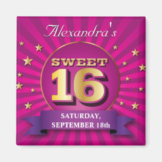 Imã Grande Bash Pink Sweet 16 Party Magnet