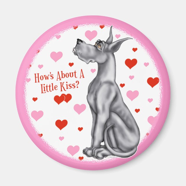 Imã Grande Beijo Preto Dane (Frente)