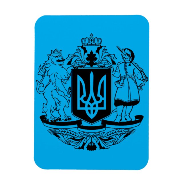 Ímã Grande brasão de armas da Ucrânia (Vertical)