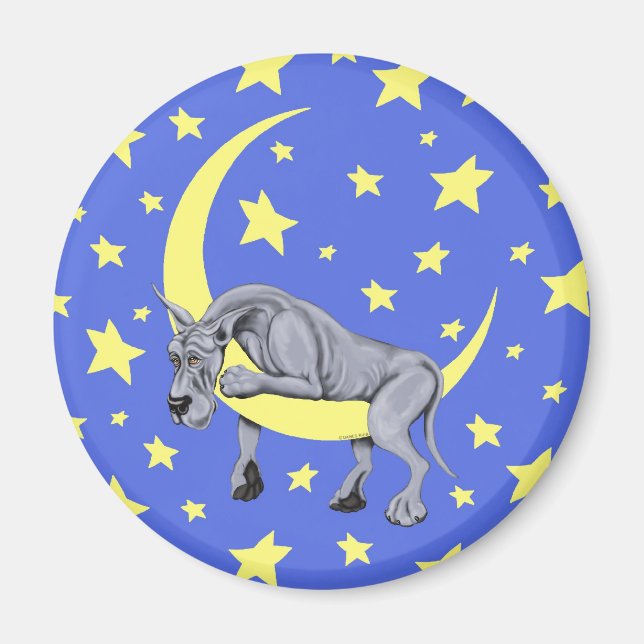 Imã Grande Brilho Azul de Dane - Personalizado (Frente)