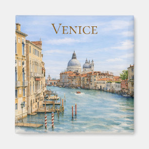 Imã Grande Canal de Veneza Aquarela