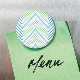 Imã Grande Chevron Zag em Verde e Aqua Magnet