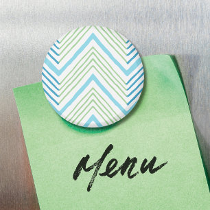 Imã Grande Chevron Zag em Verde e Aqua Magnet