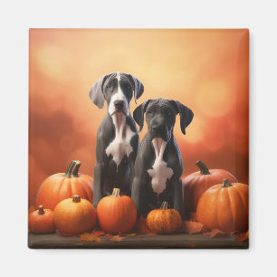 Imã Grande Dane Puppy Autumn Delight Pumpkin