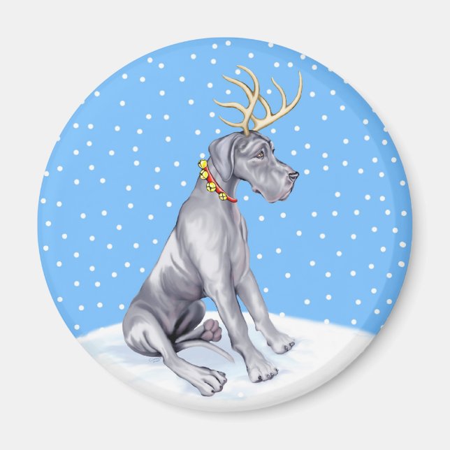 Imã Grande Dane Reindeer Blue UC (Frente)