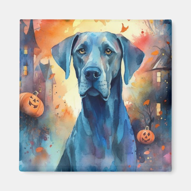 Imã Grande Dano de Halloween com Abóboras Assustador (Frente)