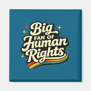Imã Grande fã dos direitos humanos - arco-íris retrô m