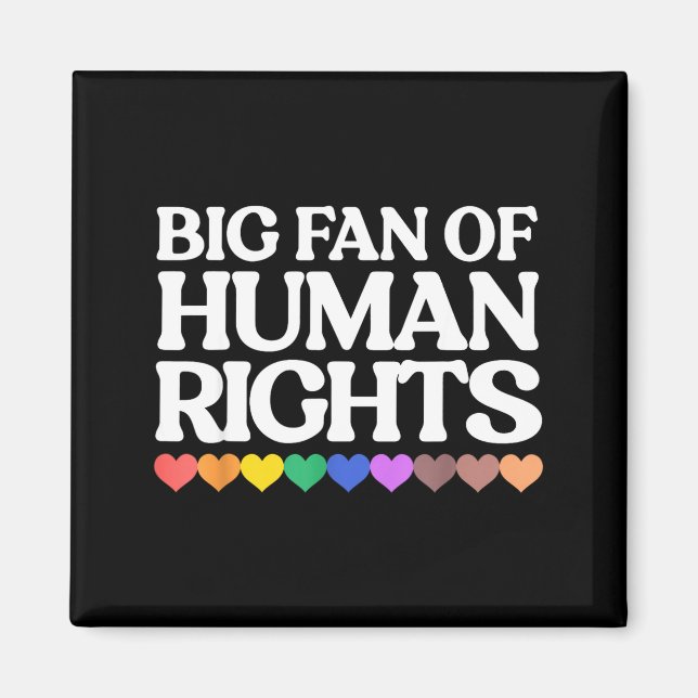 Imã Grande fã dos direitos humanos - corações em arco- (Frente)