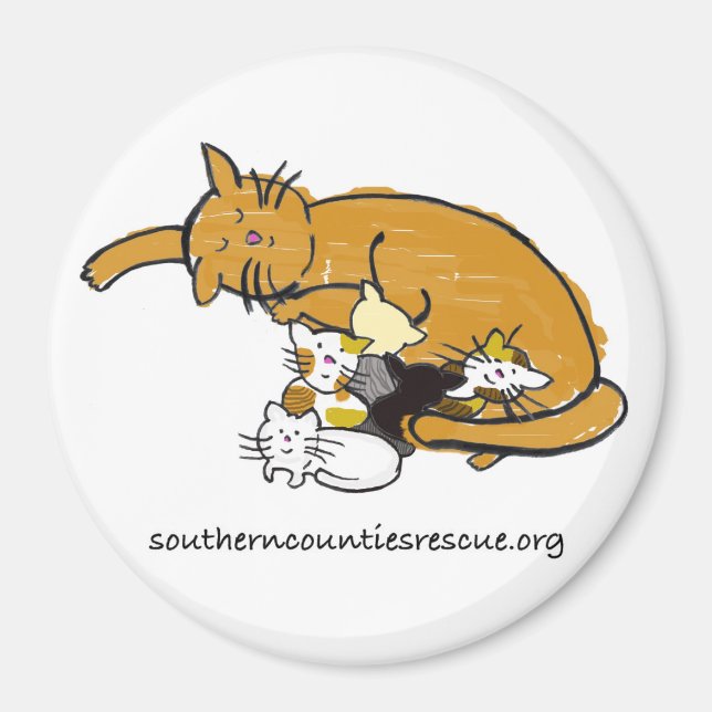 Imã Grande ímã (logotipo de Gatinho redondo) (Frente)