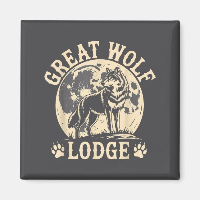 Imã Grande Lodge Lobo Uivando Lua Cheia Cena da Nature (Frente)