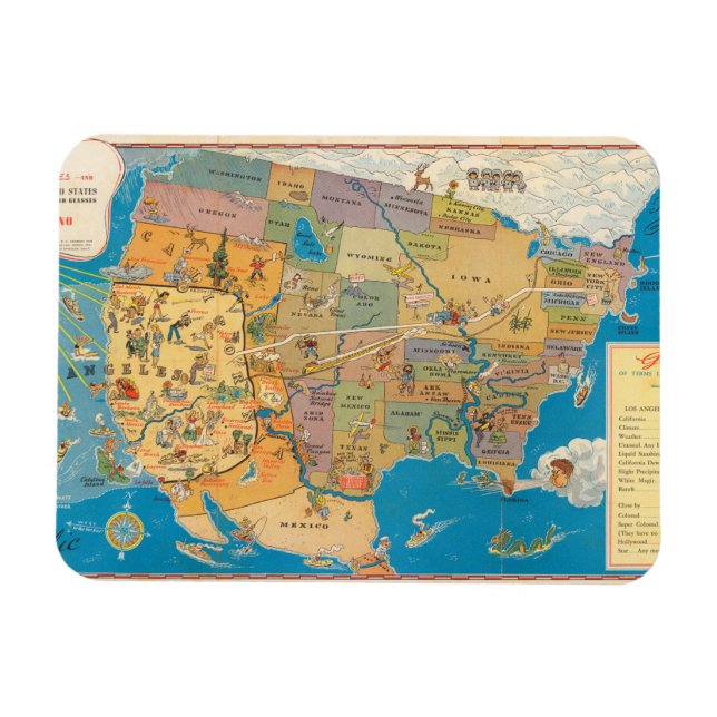 Ímã "Grande!" Los Angeles e Estados Unidos (Horizontal)