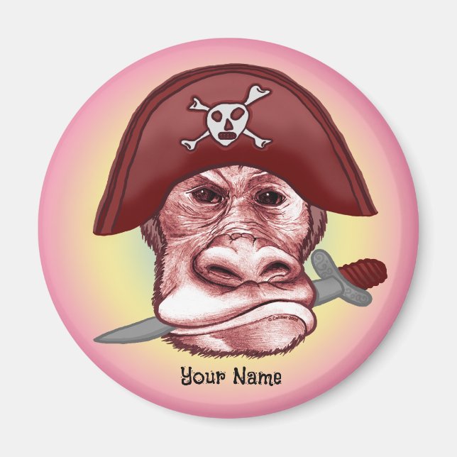 Imã Grande Macaco Pirata Mau  (Frente)