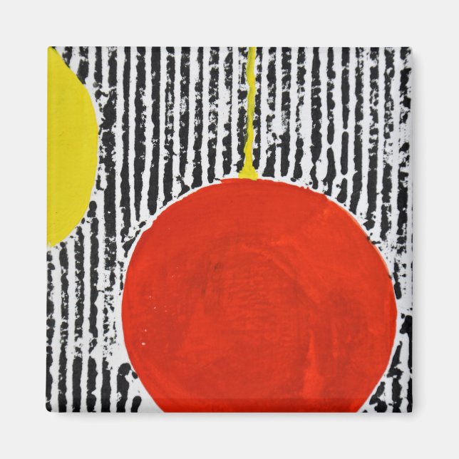 Imã Grande Mancha Vermelha com listras pretas (Frente)