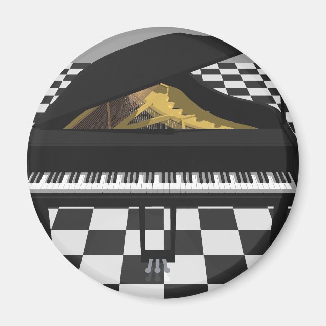 Imã Grande Piano e Azulejo: Modelo 3D: (Frente)