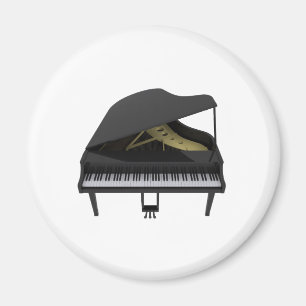 Imã Grande Piano Preto: Modelo 3D: