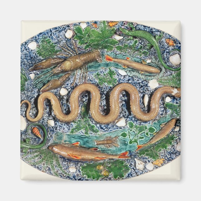 Imã Grande prato oval moldado em alivio (Frente)