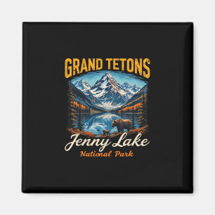 Imã Grande Tetons Viagem Antiga Vacação Parque Naciona