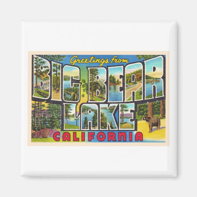 Imã Grande Urso Lago California CA Grande Carta Postal (Frente)