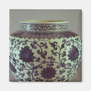 Imã Grande vaso azul e branco de Ming
