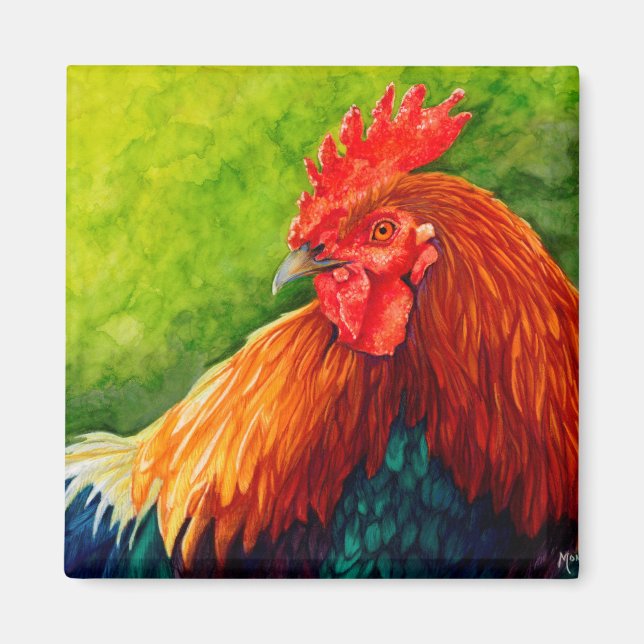 Imã Grande Vermelho - Magneta Rooster (Frente)