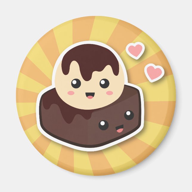 Imã Grandes pares de creme e de brownie de Vanilla Ice (Frente)